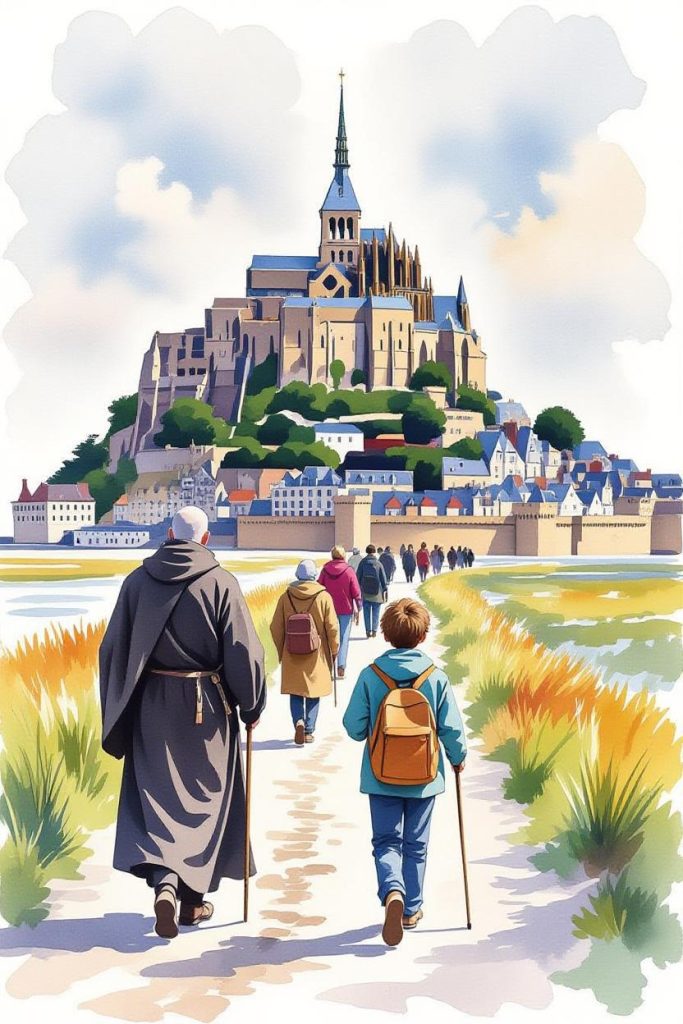 Pèlerins Mot Saint-Michel